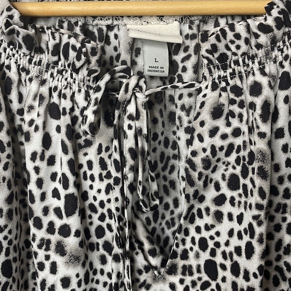 A NEW DAY Tie Front Blouse | Black Leopard Print | Large - Picture 4 of 13